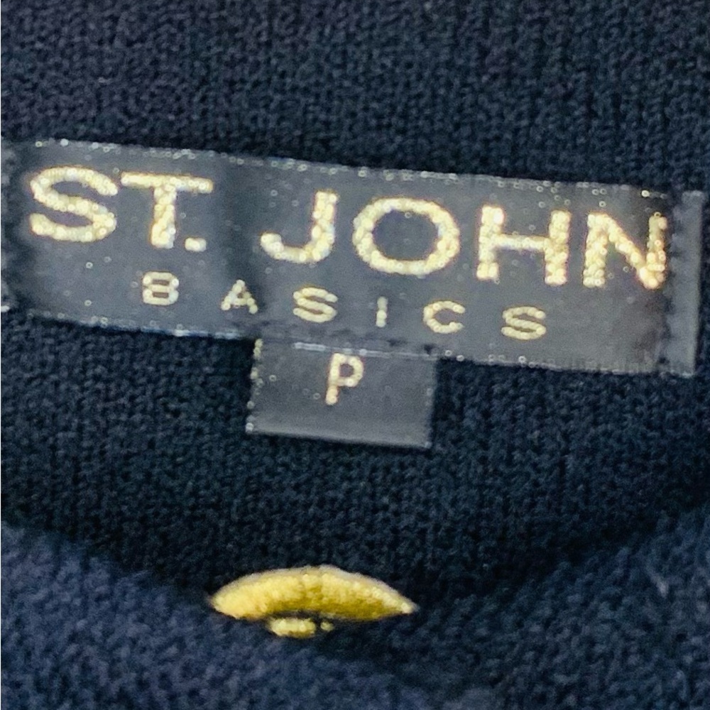 St. John Knit Basic Black Button Front Jacket in … - image 8